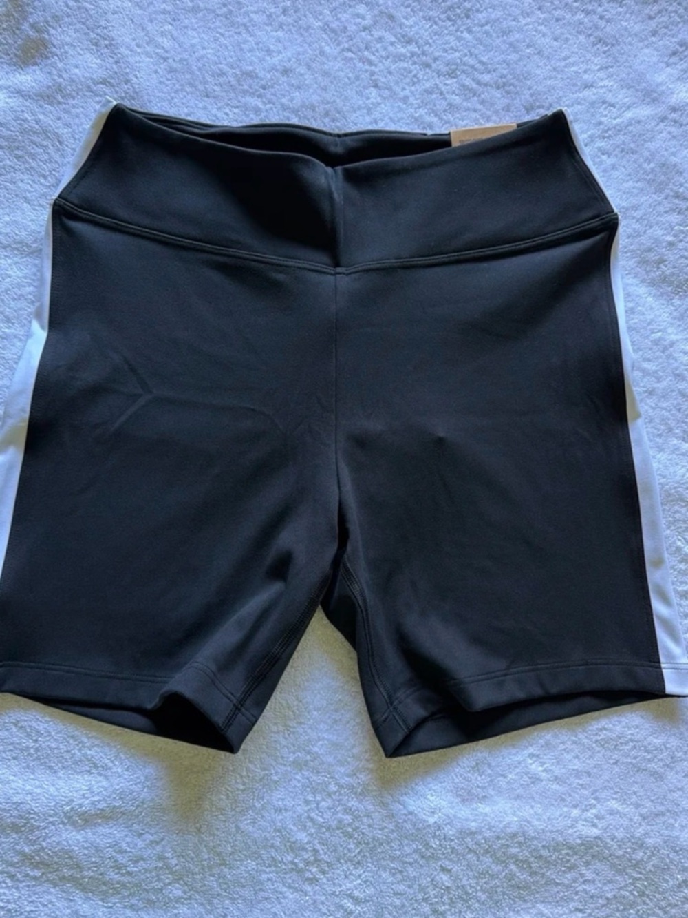 PINK Victoria's Secret Black Bike Shorts with White Side Panels